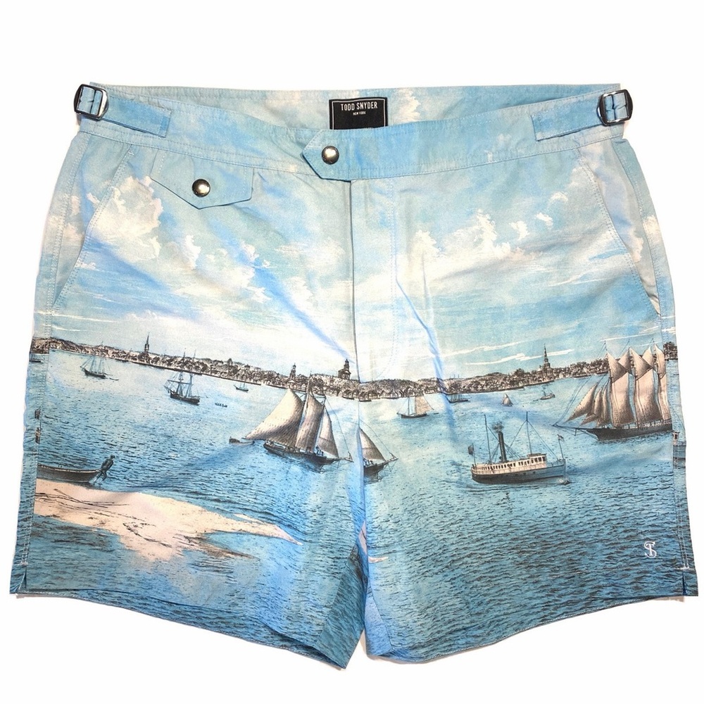 Todd Snyder x John Derian Harbor 7" "Riviera" swim shorts
 (MSRP $248)
